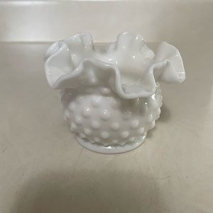 Vintage Hobnail Milk Glass Small Vase made by Fenton